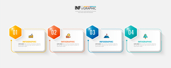 infographic elements design template, business concept with 4 steps or options, can be used for work