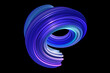 © themefire - Saphire volume liquid gradient dynamic twisted shape on black decorative 3d object