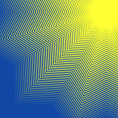 Aufkleber - Abstract yellow sun over blue background.