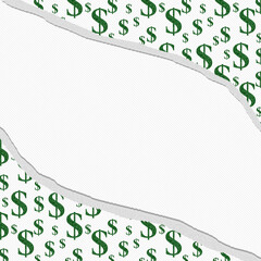 Wall Mural - Money border dollar sign green and white