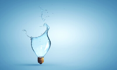 Wall Mural - Light bulb from water splash