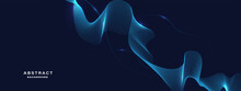 Abstract Blue Background With Flowing Lines. Dynamic Waves. Vector Illustration.	