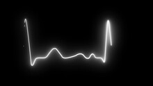 Heart Electrocardiogram Graph On Black Background, Heart ECG Monitor.