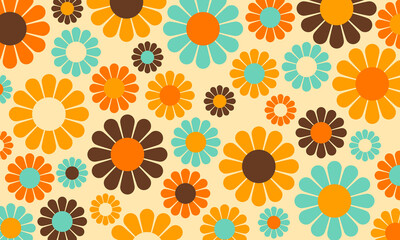 abstract vintage retro flower pattern spring summer wallpaper