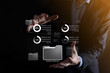 © Ivan - Business developer hand using board framework on virtual modern computer showing innovation Agile software development lean project management tool fast changes concept.Document Management System DMS