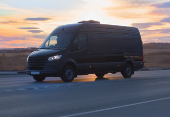 Wall Mural - minibus moves along a country highway
