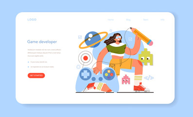 Wall Mural - diverse women in ai and stem concept. female game developer. creative