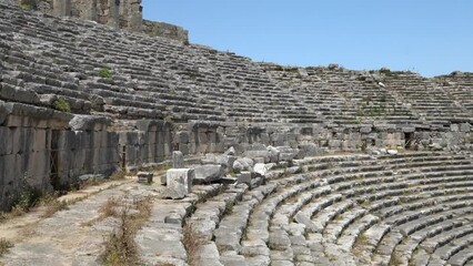 Poster - Amphitheater of the ancient city of Perge. Ruins of an ancient city. Antalya, Turkey