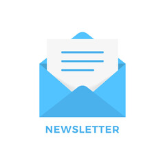 Wall Mural - mail and newsletter color vector icon
