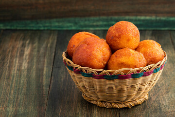 Canvas Print - Santuarian buñuelos - Delicious Colombian tradition. Deep fried cheese bread.