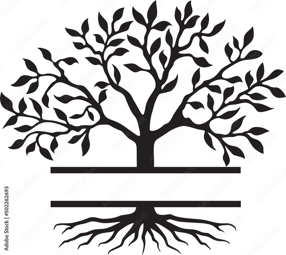 Family tree svg, Family reunion svg, Family tree cricut, Tree of life svg, Split monogram svg, Family tree png files, Silhouette Clipart Stock Vector | Adobe Stock