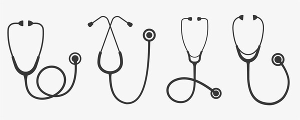 medical stethoscope icon isolated on white background