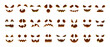© GreenSkyStudio - Halloween spooky pumpkin faces collection, ghost eyes and mouths, evil face. Scary pumpkin characters muzzle vector symbols illustrations set. Horror halloween jack-o-lantern faces