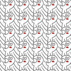 seamless pattern of cute monster cartoon