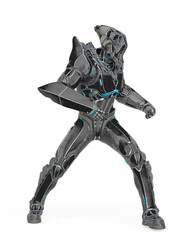 man in an armored nano tech suit is looking for action