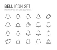 Simple Line Set Of Bell Icons.