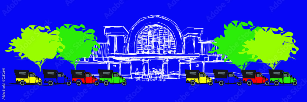 Jakarta Kota Train Station And Bemo Bemo Is A Means Of Public