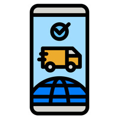 Poster - delivery line icon