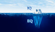 EQ versus IQ concept with iceberg