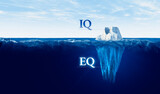 Fototapeta  - EQ versus IQ concept with iceberg