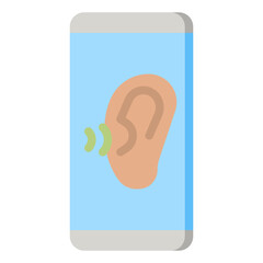 Canvas Print - listening flat icon