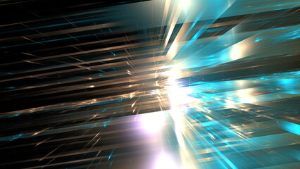 Wall Mural - digital interior building hi tech abstract data center server tonel. business technology blurred pol
