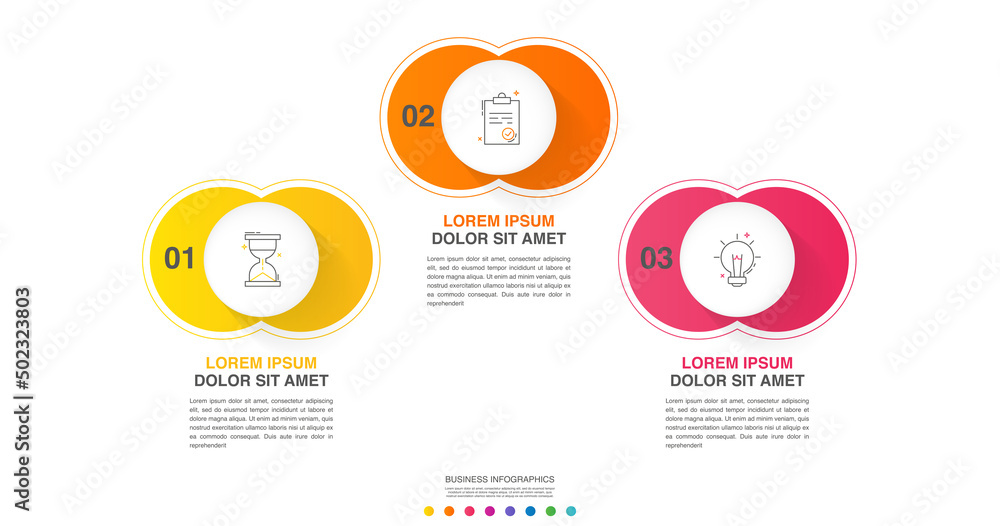 timeline template with circle buttons simple... Vector circle infographics. Modern business timeline template with 3 ...