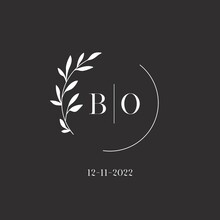 Letter BO Wedding Monogram Logo Design Template