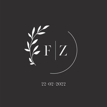 Letter FZ Wedding Monogram Logo Design Template