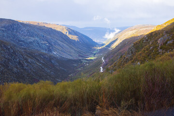 view on mountains Serra da Estrela in center of Portugal