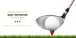 Background for your golf invitation with club and ball