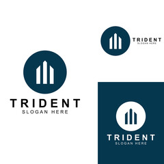 Wall Mural - trident logo using a design concept vector illustration template.