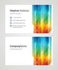 Wall Mural - Minimalist Business Card Design Template. Modern Creative and Clean Corporate Design. Vector Illustration. Front and Back Sides with Colorful Abstract Background