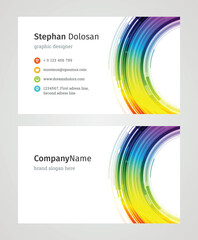 Wall Mural - Minimalist Business Card Design Template. Modern Creative and Clean Corporate Design. Vector Illustration. Front and Back Sides with Colorful Abstract Background