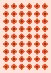 Wall Mural - retro floral vibes graphic print groovy background 60s 70s