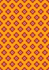 Wall Mural - retro floral vibes graphic print groovy background 60s 70s