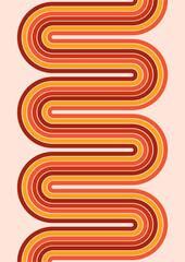 Wall Mural - retro vibes graphic print groovy background 60s 70s