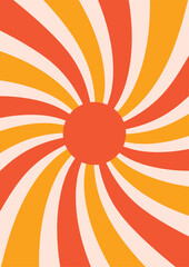 Wall Mural - sunburst retro vibes graphic print groovy background 60s 70s