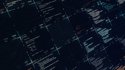 hacking code animation on lack abstract computer monitor. animation. cyber crime and modern technolo