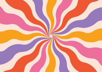 Wall Mural - sunburst, retro vibes graphic print groovy background 60s 70s