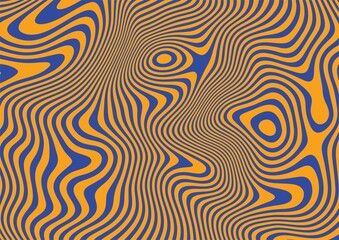 Wall Mural - waves distortion retro vibes graphic print groovy background 60s 70s