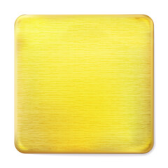 Wall Mural - Realistic square light gold polished plate, isolated. Vector