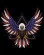 Eagle fly america flag vector illustration