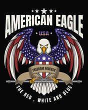 Eagle America Freedom Forever Vector Illustration