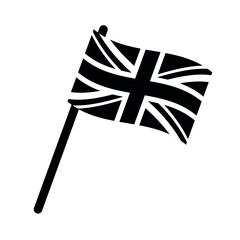 Wall Mural - Vector flat black Great Britain flag isolated on white background