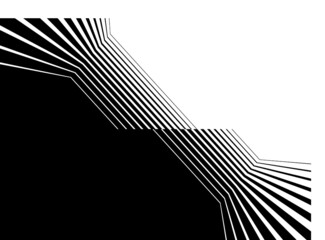 striped transition from black to white with abstract lines. modern pattern. vector background