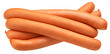 Hot dog sausage isolated on white background, full depth of field