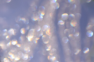 Brilliant blue bokeh, glistening in the sun.
