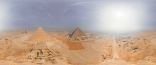 Aerial View Of The Great Pyramid Of Giza, Largest Of Egyptian Pyramids In A Complex, Egypt.