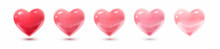 3d Realistic Vector Icon Set. Valentines Collection Of Red And Pink Hearts.
